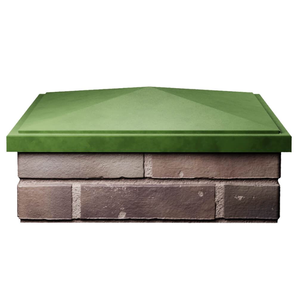 Колпак Zking БонаМоно Зеленый на столб 2х2 кирпича (515х515, 530х530мм) Челябинск фото