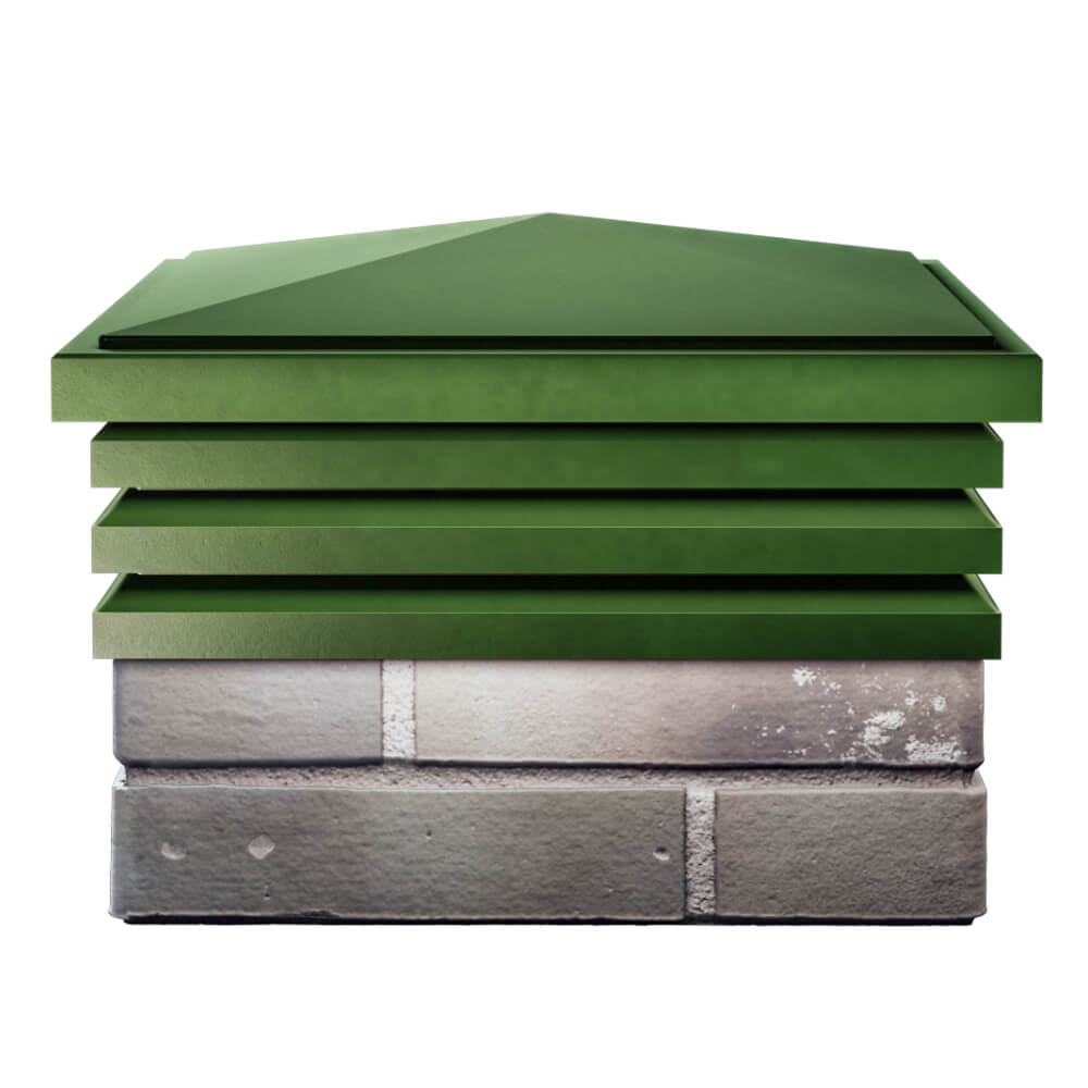 Колпак Zking Бона ХайТек Зеленый на столб 1.5х1.5 кирпича (385х385мм) Челябинск фото