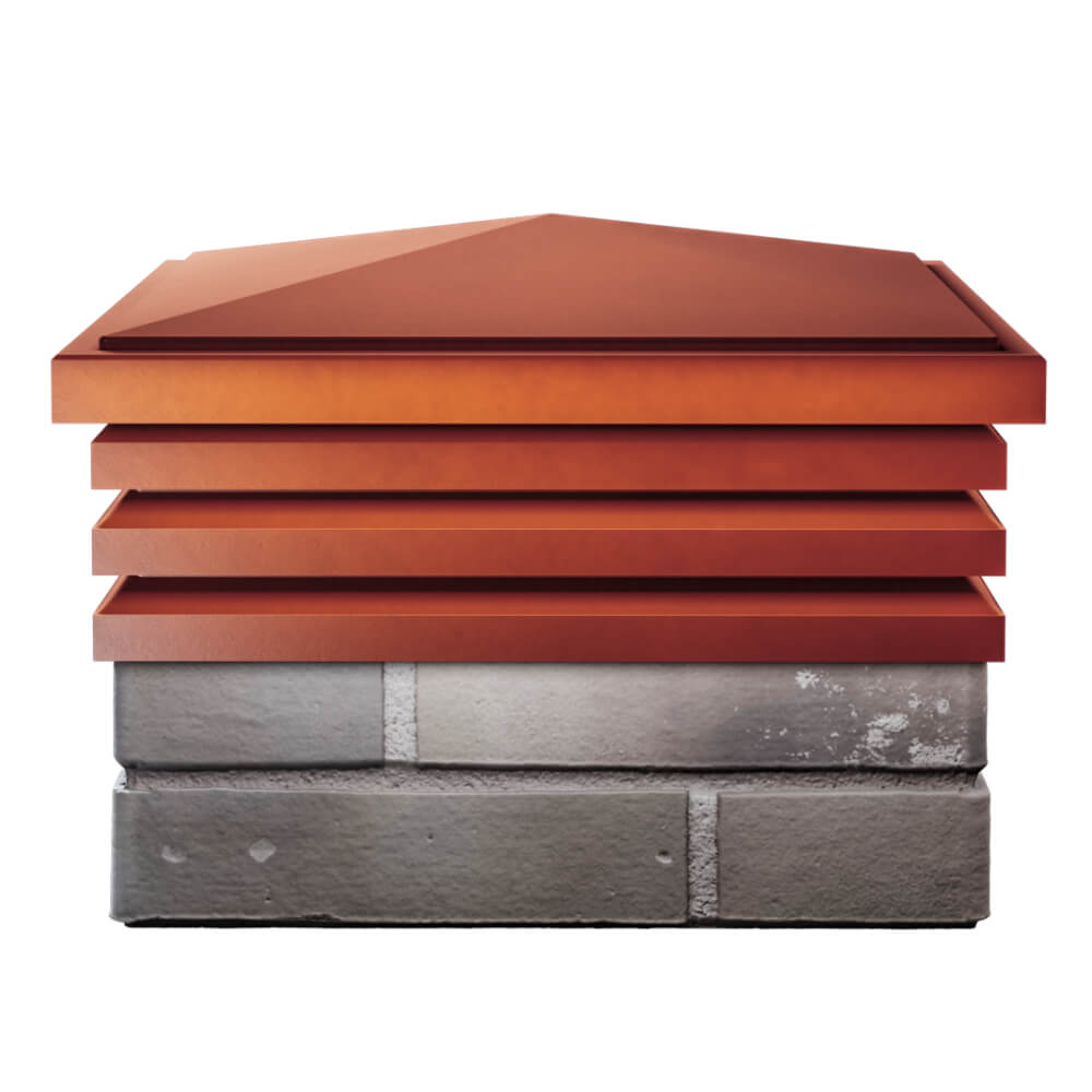 Колпак Zking Бона ХайТек Красный на столб 1.5х1.5 кирпича (385х385мм) Челябинск фото