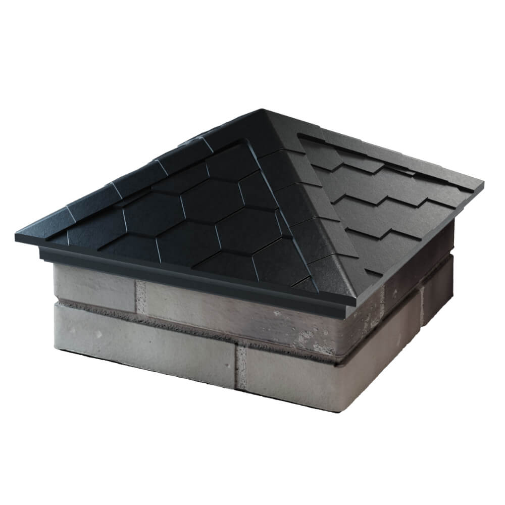 Колпак Zking Эверест Черный на столб 1.5х1.5 кирпича (390х390мм) в Челябинске фото