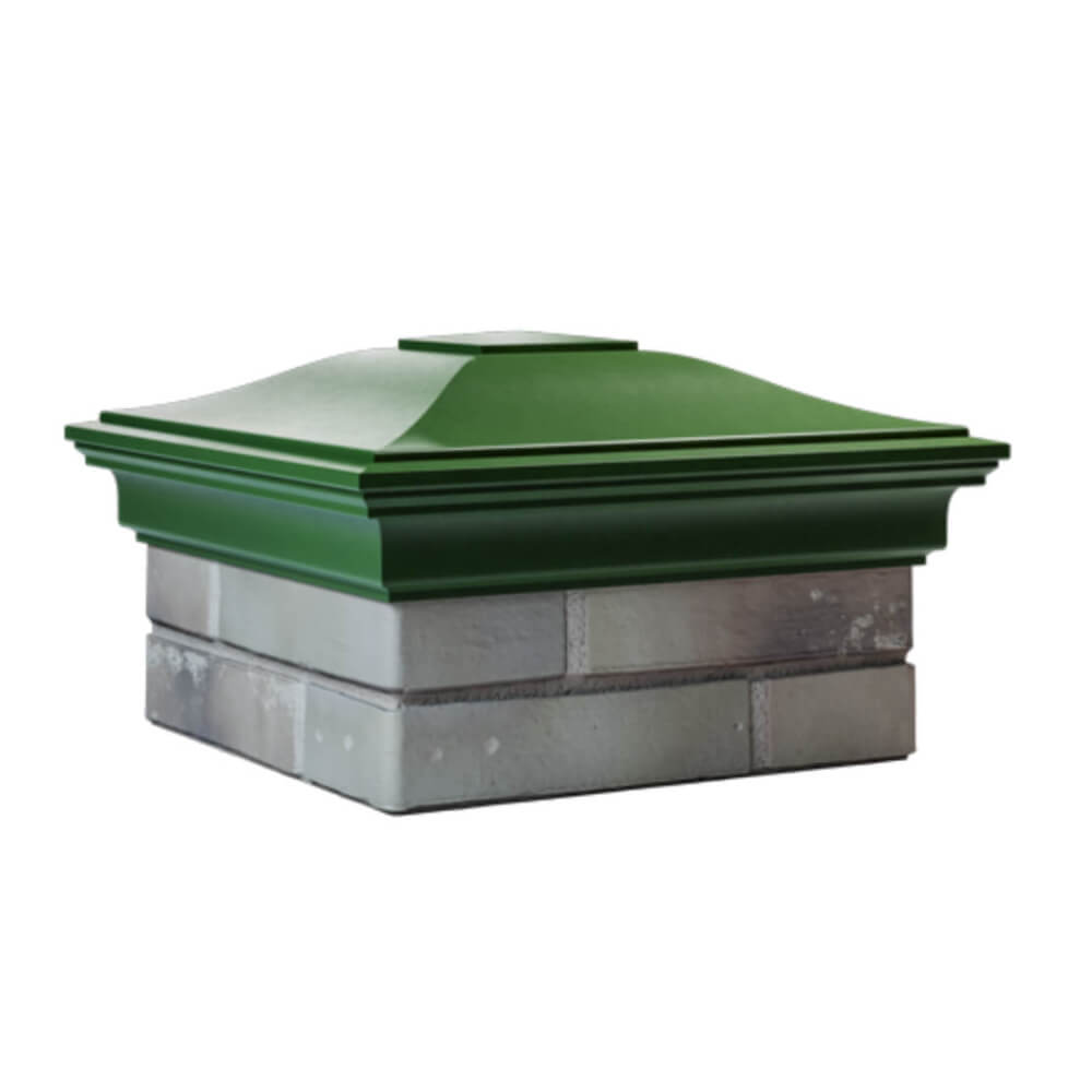 Колпак Zking Монблан Зеленый на столб 1.5х1.5 еврокирпича 0.7НФ (355х355мм) в Челябинске фото