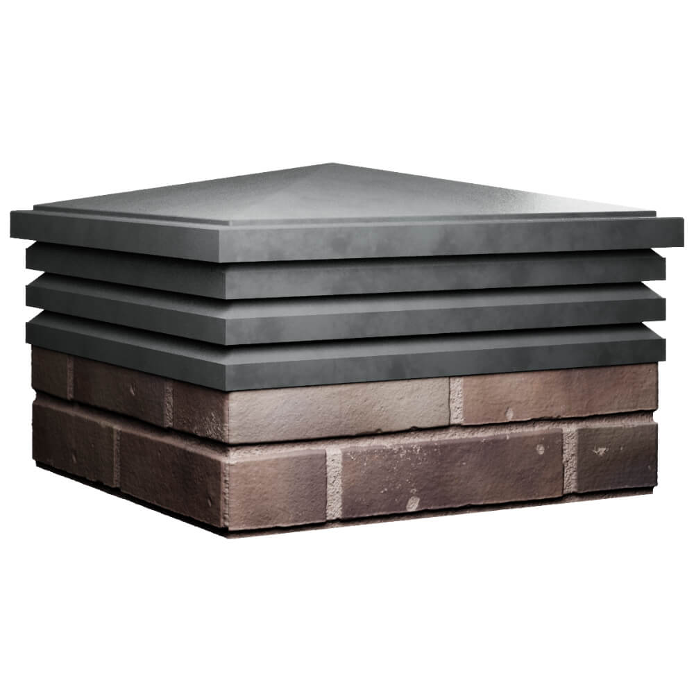 Колпак Zking Бона ХайТек Серый на столб 2х2 кирпича (513х513мм) в Челябинске фото