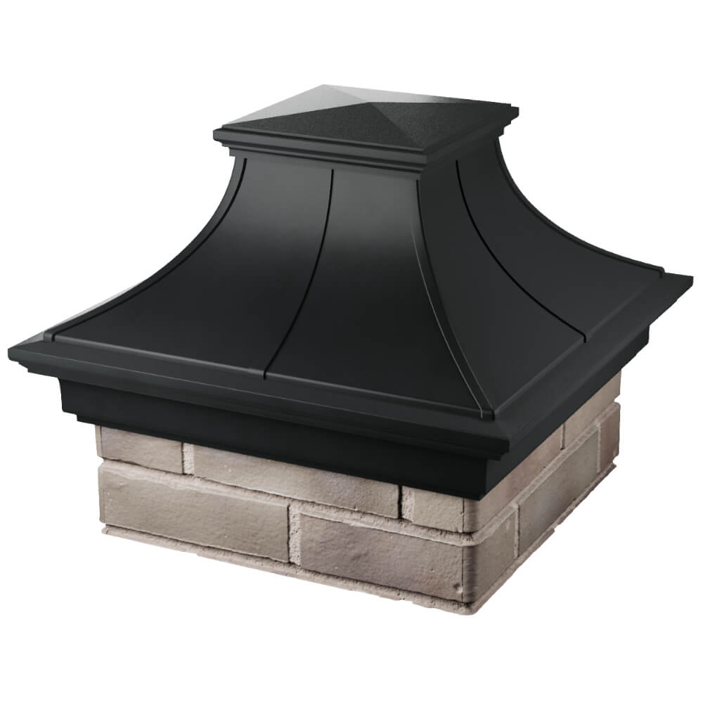 Колпак Zking Монблан Премиум Черный на столб 1.5х1.5 кирпича (385х385мм) в Челябинске фото