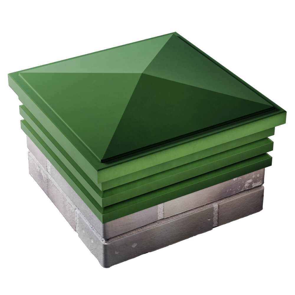 Колпак Zking Бона ХайТек Зеленый на столб 1.5х1.5 кирпича (385х385мм) в Челябинске фото