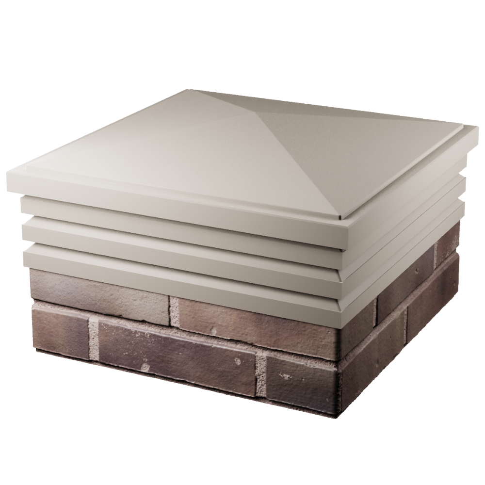 Колпак Zking Бона ХайТек Бежевый на столб 2х2 кирпича (513х513мм) в Челябинске фото