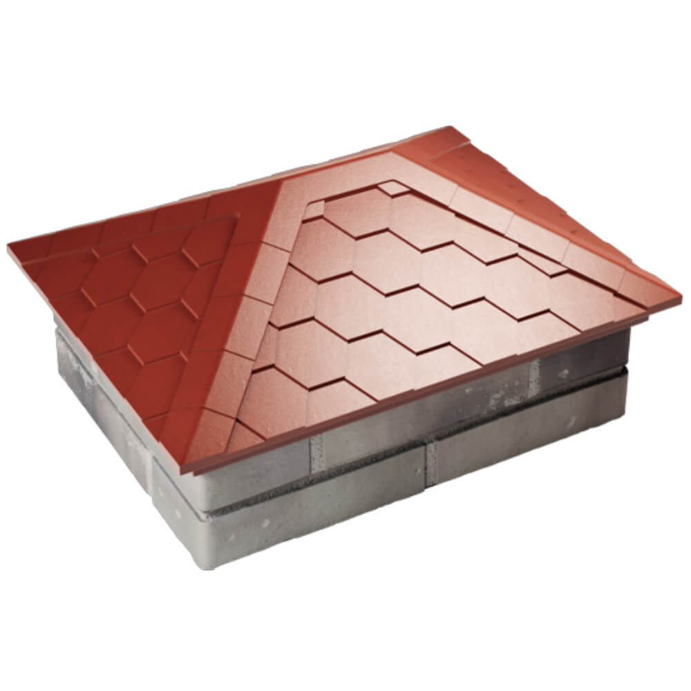 Колпак Zking Эверест Красный на столб 2х1.5 кирпича (520х390мм) Челябинск фото