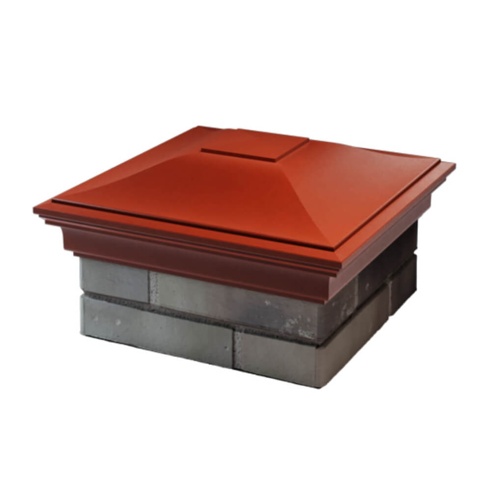 Колпак Zking Монблан Красный на столб 1.5х1.5 еврокирпича 0.7НФ (355х355мм) в Челябинске фото