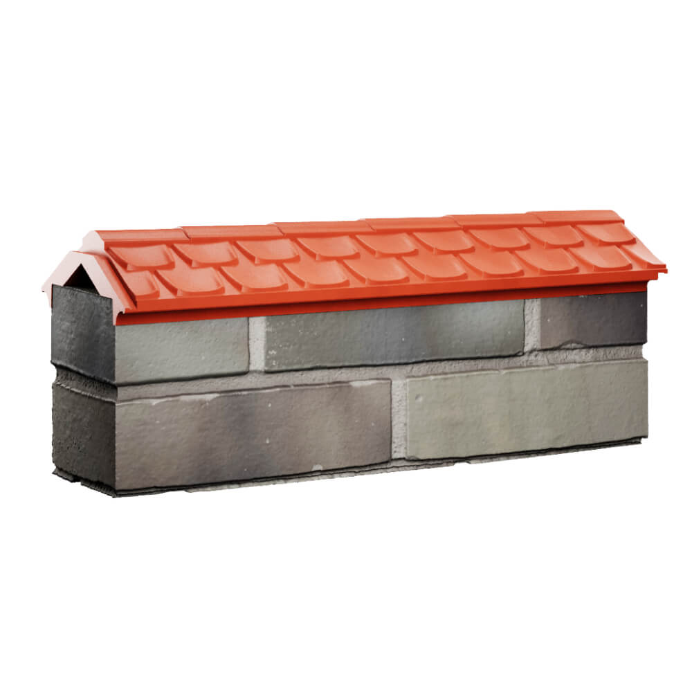 Парапет Zking Эльбрус Красный с посадкой на 0.5 кирпича (130мм) Челябинск фото