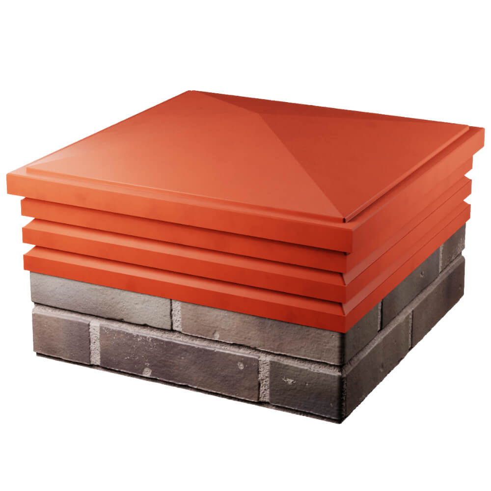 Колпак Zking Бона ХайТек Красный на столб 2х2 кирпича (513х513мм) в Челябинске фото