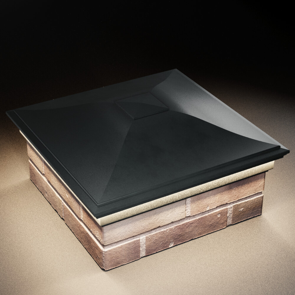 Колпак Zking Монблан Черный на столб 2х2 кирпича (515х515мм) c подсветкой в Челябинске фото