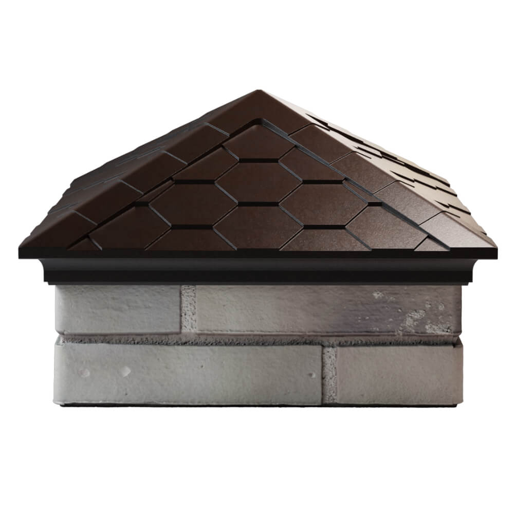 Колпак Zking Эверест Коричневый на столб 1.5х1.5 кирпича (390х390мм) Челябинск фото