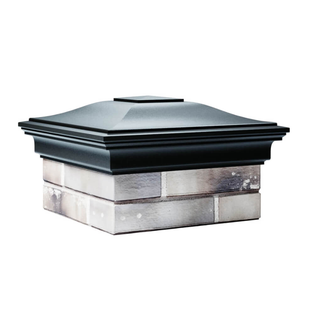 Колпак Zking Монблан Черный на столб 1.5х1.5 еврокирпича 0.7НФ (355х355мм) в Челябинске фото