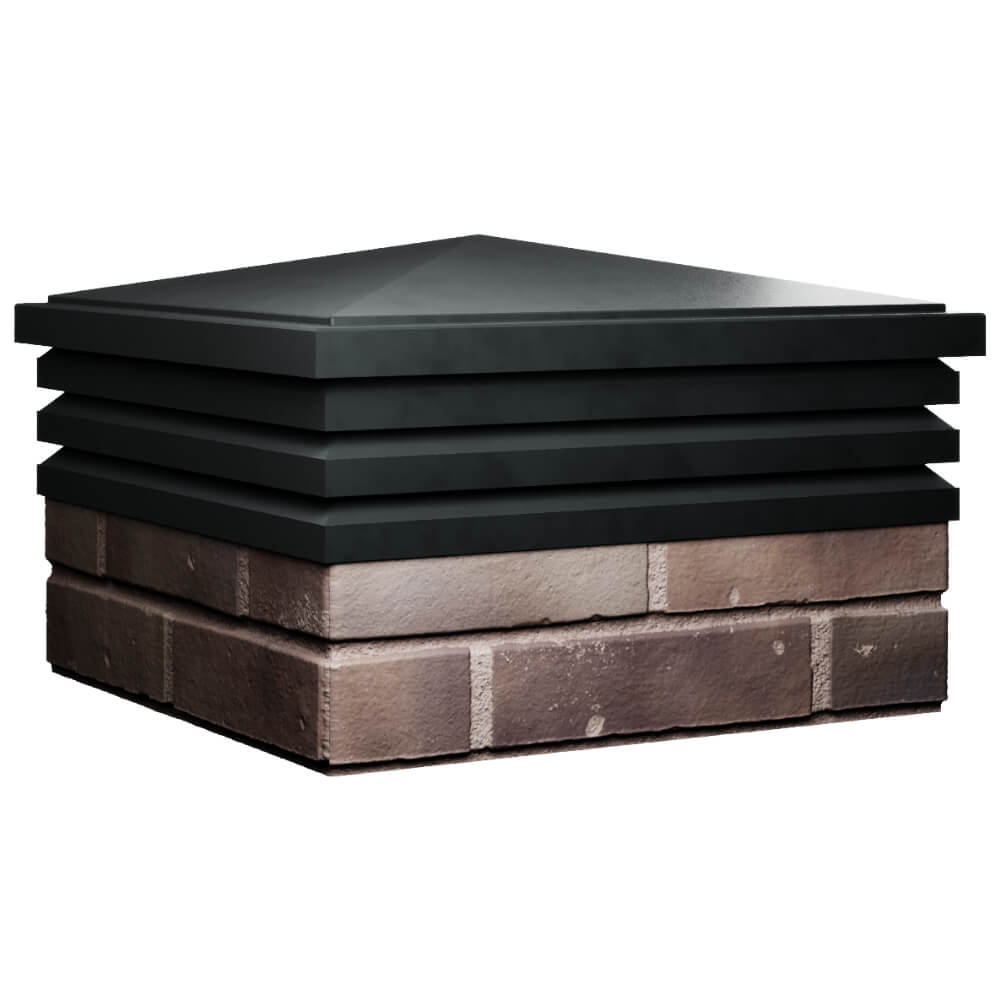 Колпак Zking Бона ХайТек Черный на столб 2х2 кирпича (513х513мм) в Челябинске фото