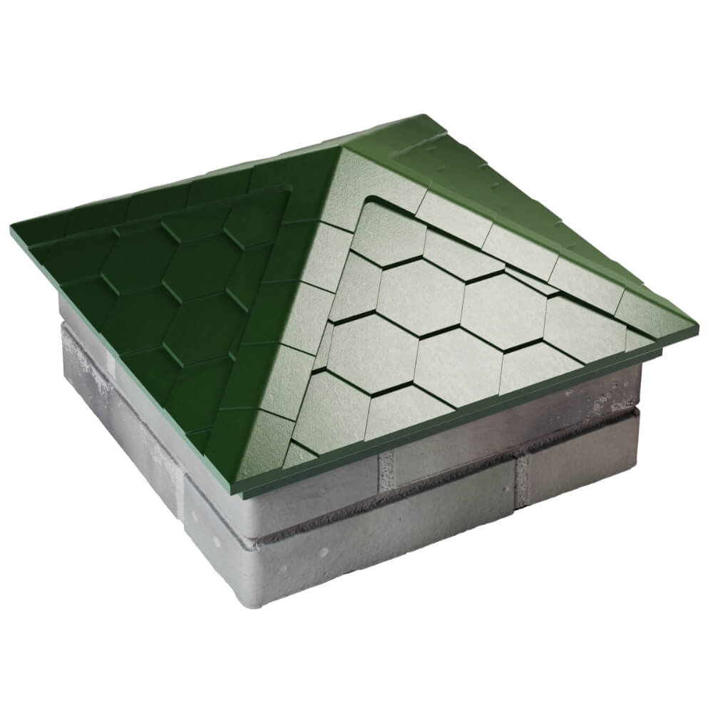 Колпак Zking Эверест Зеленый на столб 1.5х1.5 кирпича (390х390мм) в Челябинске фото