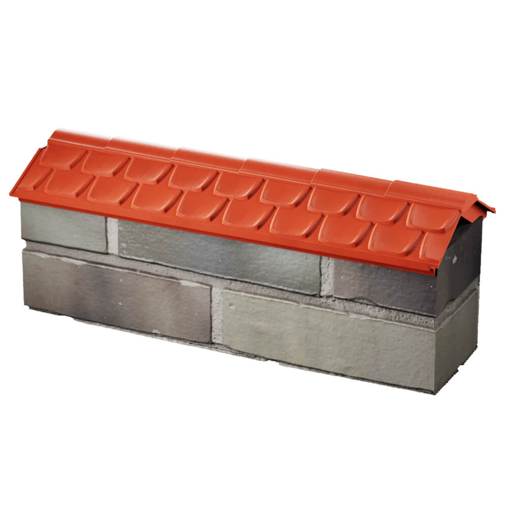 Парапет Zking Эльбрус Красный с посадкой на 0.5 кирпича (130мм) в Челябинске фото