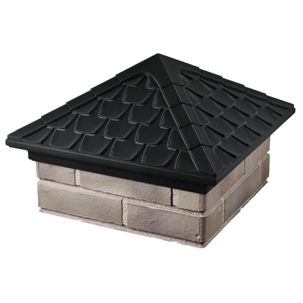 Колпак Zking Эльбрус Черный на столб 1.5х1.5 кирпича (385х385мм) в Челябинске фото