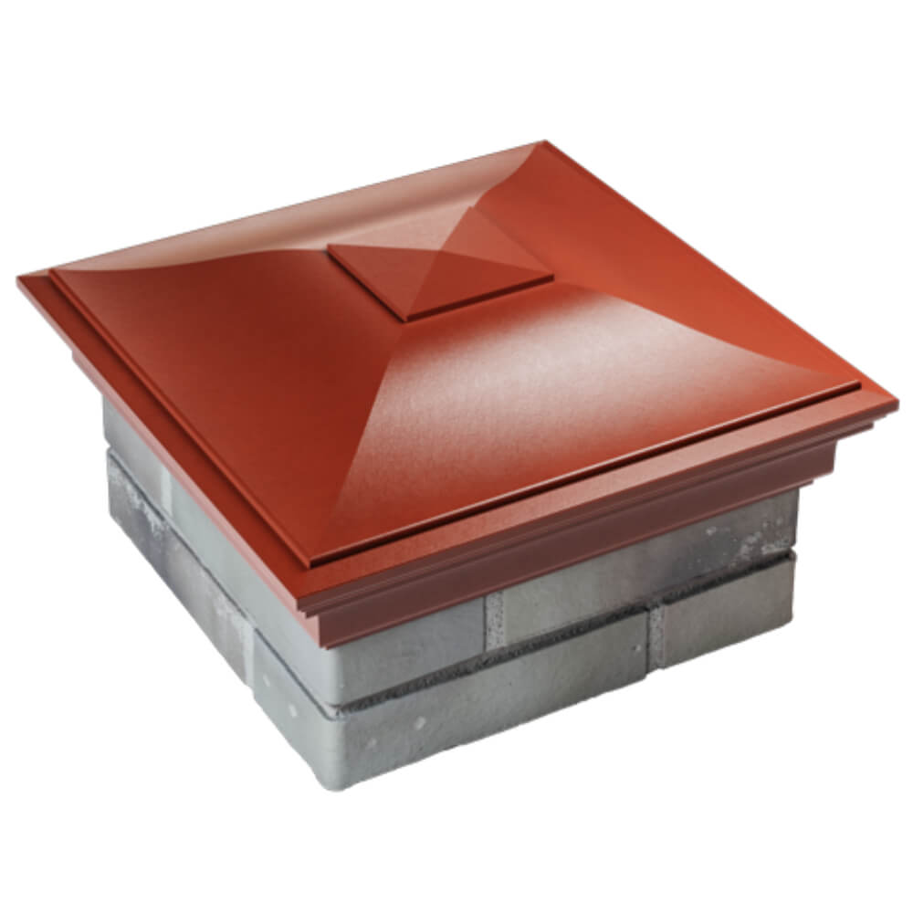 Колпак Zking Монблан Красный на столб 1.5х1.5 кирпича (385х385мм) в Челябинске фото