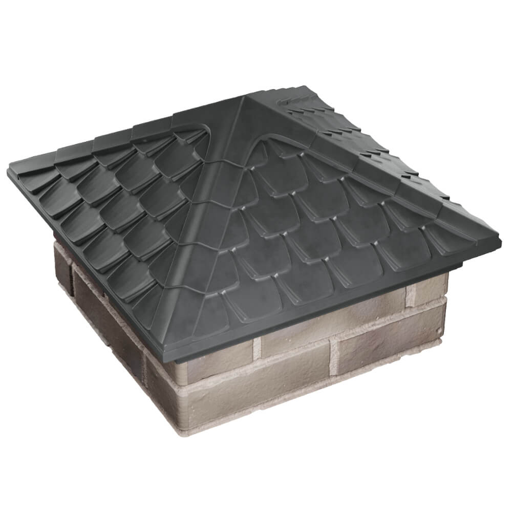 Колпак Zking Эльбрус Серый на столб 1.5х1.5 кирпича (385х385мм) в Челябинске фото