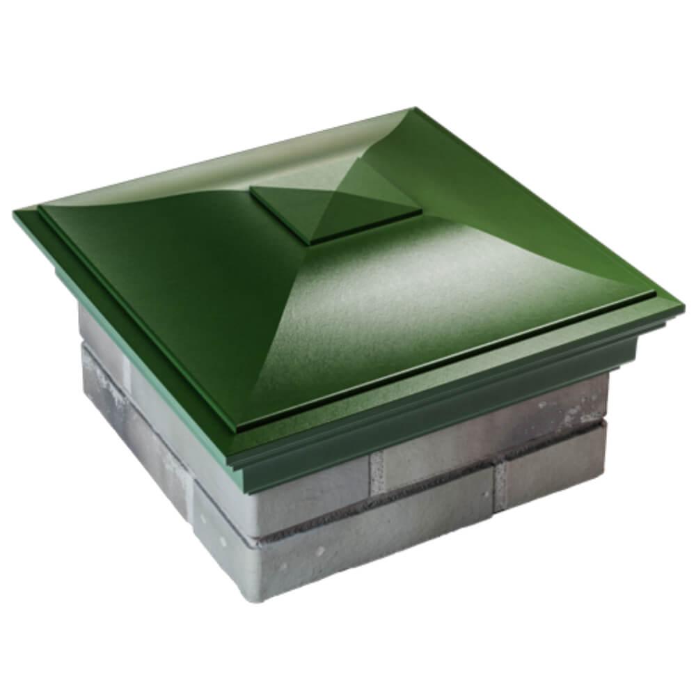 Колпак Zking Монблан Зеленый на столб 1.5х1.5 кирпича (385х385мм) в Челябинске фото