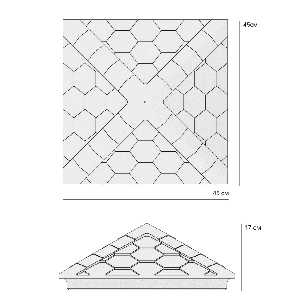 Колпак Zking Эверест Бежевый на столб 1.5х1.5 кирпича (390х390мм) в Челябинске фото