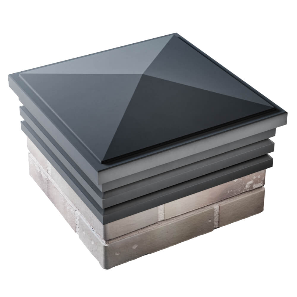 Колпак Zking Бона ХайТек Серый на столб 1.5х1.5 кирпича (385х385мм) в Челябинске фото