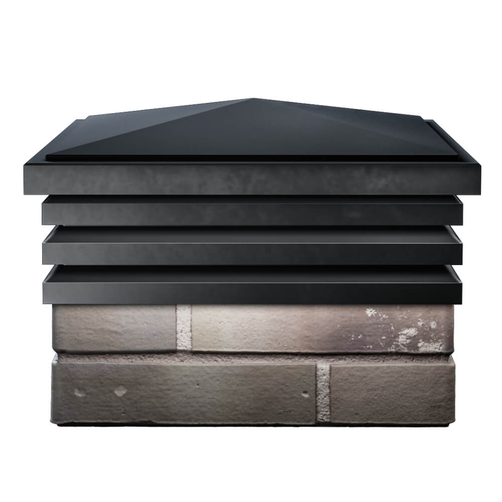 Колпак Zking Бона ХайТек Черный на столб 1.5х1.5 кирпича (385х385мм) Челябинск фото