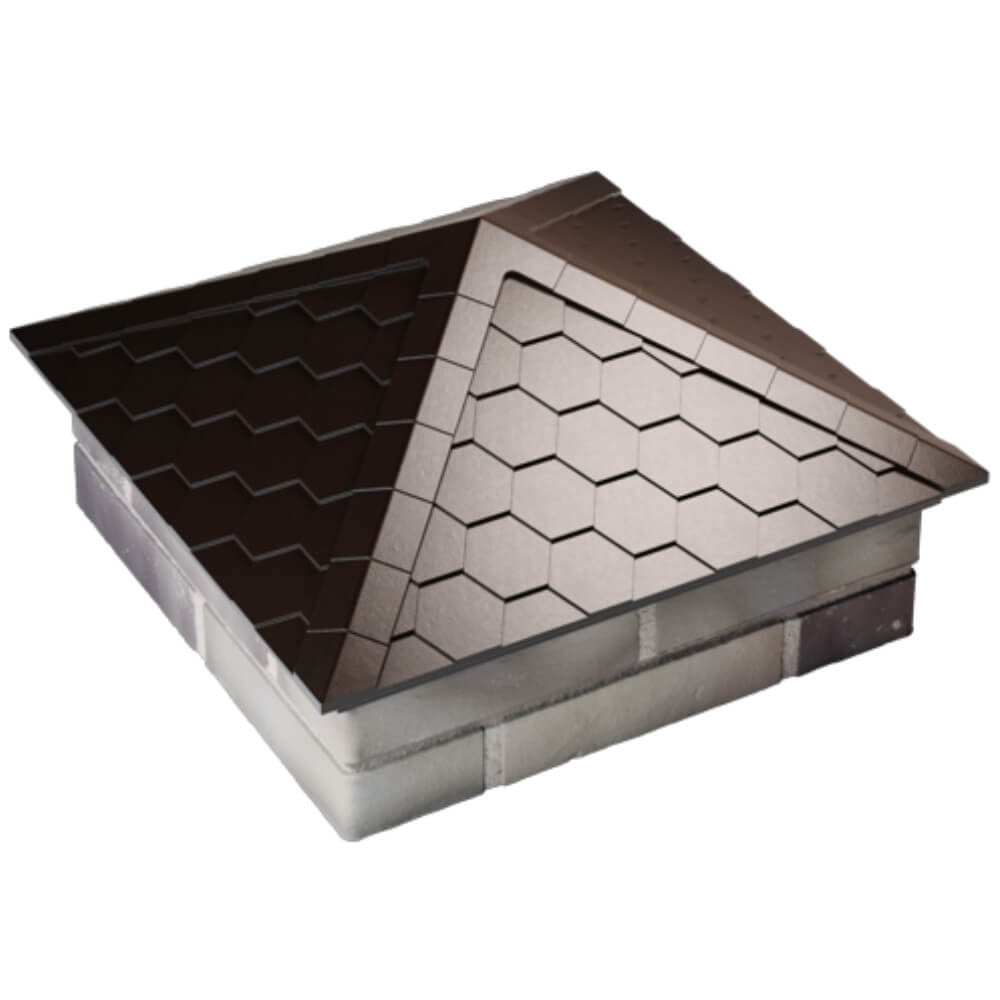 Колпак Zking Эверест Коричневый на столб 2х2 кирпича (535х535мм) Челябинск фото