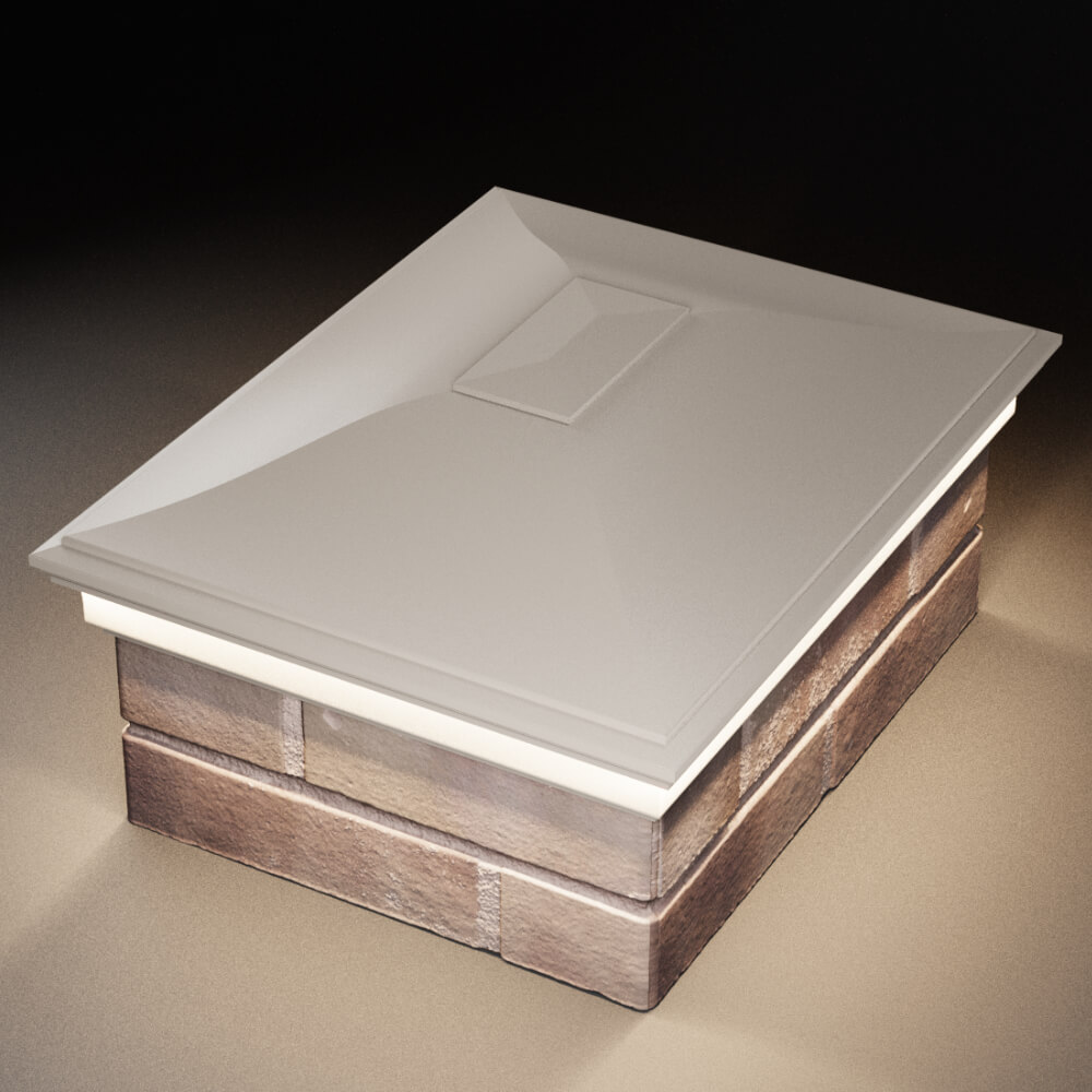 Колпак Zking Монблан Бежевый на столб 2х1.5 кирпича (515х385мм) c подсветкой в Челябинске фото