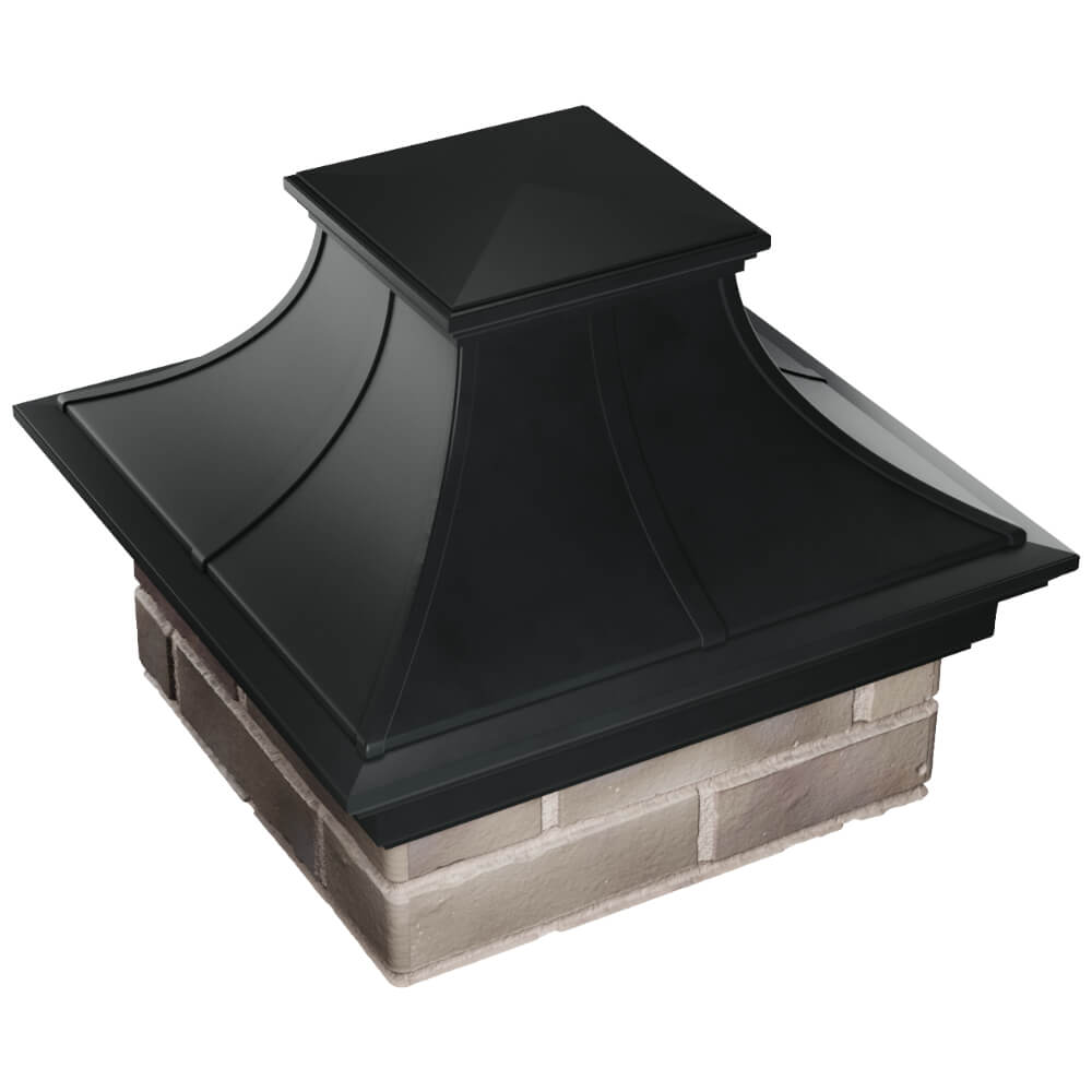 Колпак Zking Монблан Премиум Черный на столб 1.5х1.5 кирпича (385х385мм) в Челябинске фото