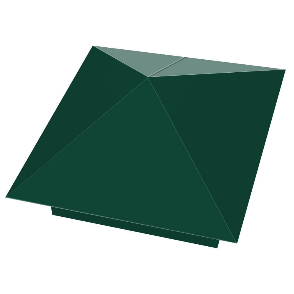 Колпак металлический 390х390мм RAL6005 Зеленый Мох заборный Челябинск фото