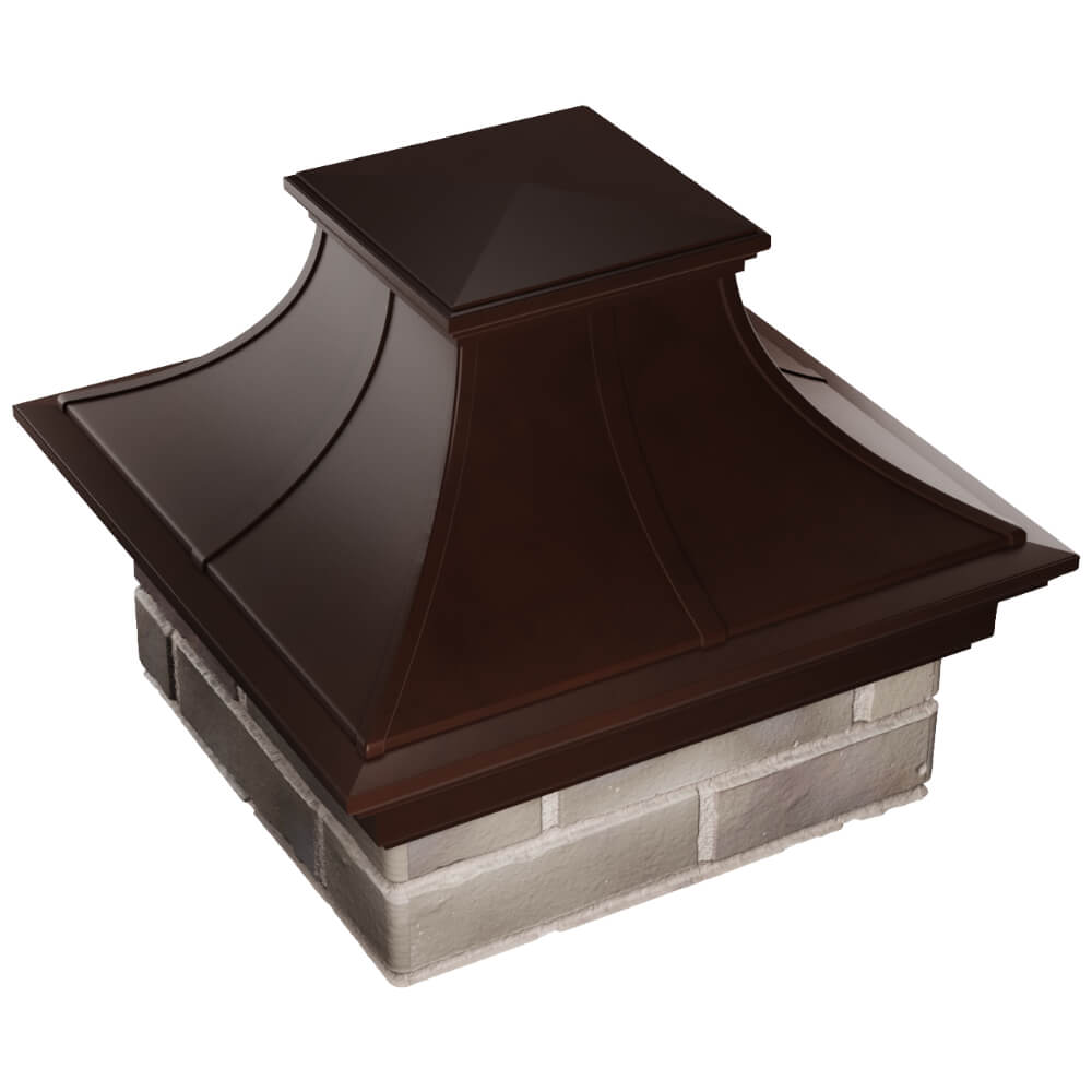 Колпак Zking Монблан Премиум Коричневый на столб 1.5х1.5 кирпича (385х385мм) в Челябинске фото
