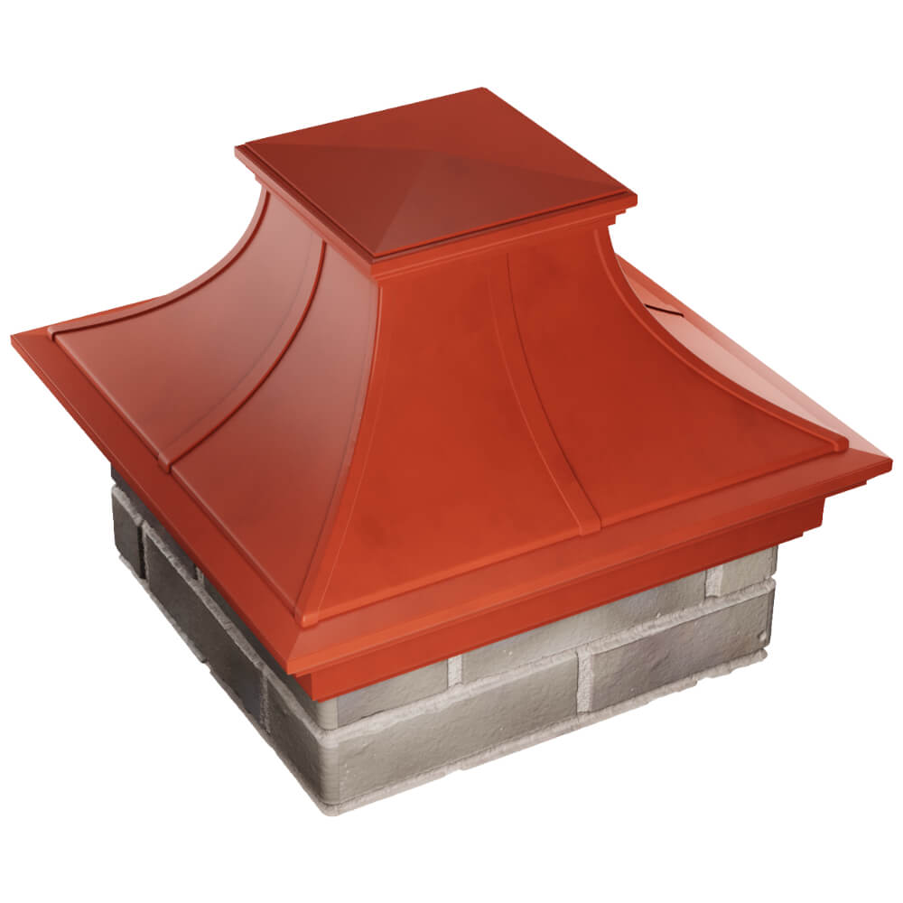 Колпак Zking Монблан Премиум Красный на столб 1.5х1.5 кирпича (385х385мм) в Челябинске фото