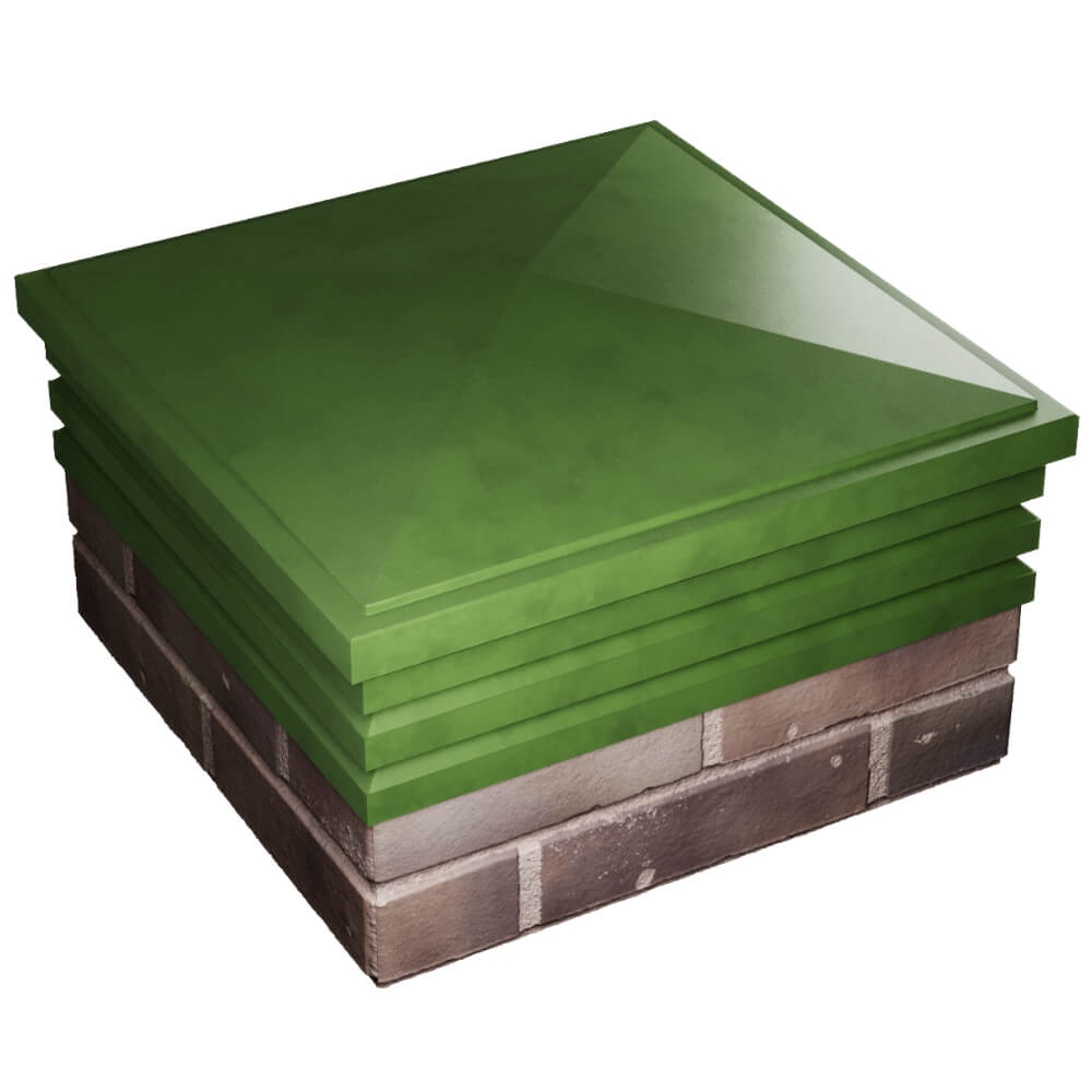 Колпак Zking Бона ХайТек Зеленый на столб 2х2 кирпича (513х513мм) в Челябинске фото