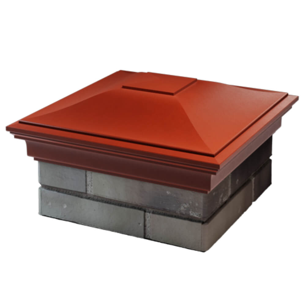 Колпак Zking Монблан Красный на столб 1.5х1.5 кирпича (385х385мм) в Челябинске фото