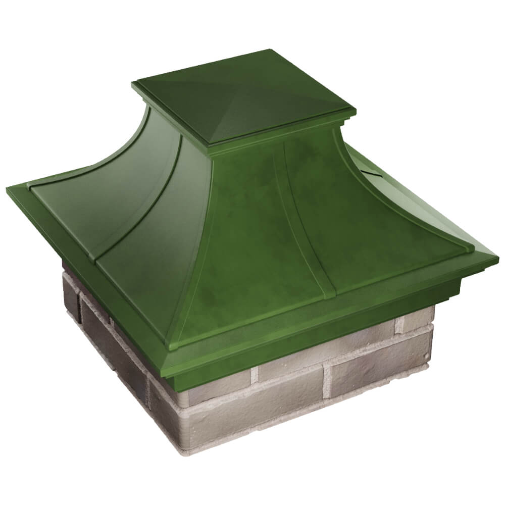 Колпак Zking Монблан Премиум Зеленый на столб 1.5х1.5 кирпича (385х385мм) в Челябинске фото