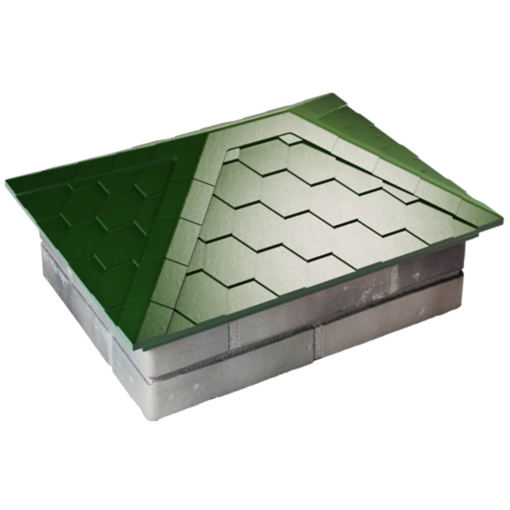 Колпак Zking Эверест Зеленый на столб 2х1.5 кирпича (520х390мм) Челябинск фото