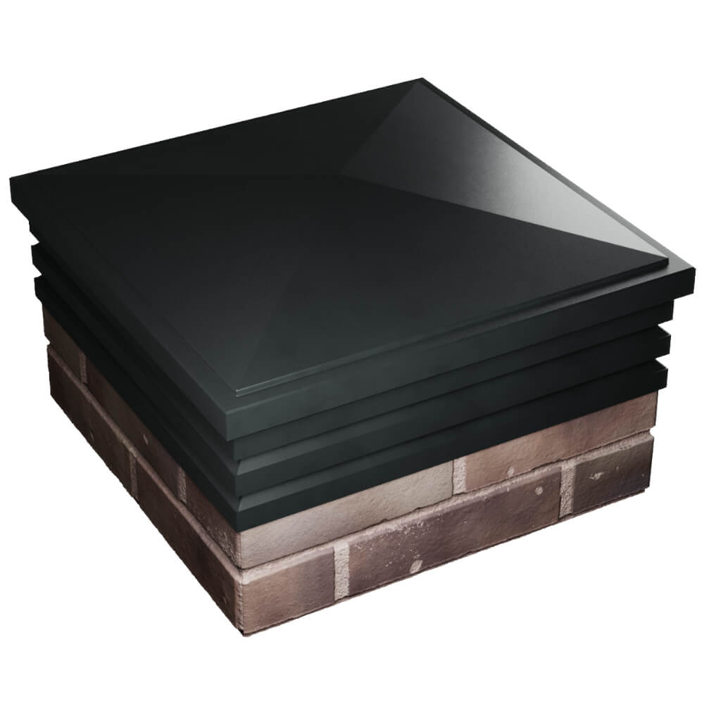 Колпак Zking Бона ХайТек Черный на столб 2х2 кирпича (513х513мм) в Челябинске фото