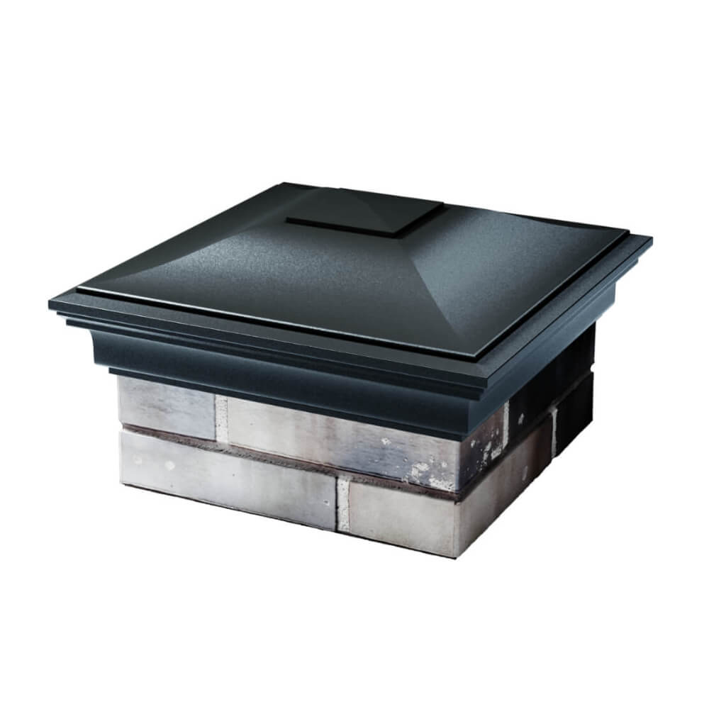 Колпак Zking Монблан Черный на столб 1.5х1.5 еврокирпича 0.7НФ (355х355мм) в Челябинске фото