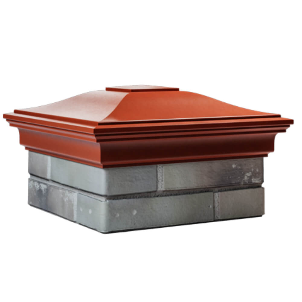 Колпак Zking Монблан Красный на столб 1.5х1.5 кирпича (385х385мм) в Челябинске фото