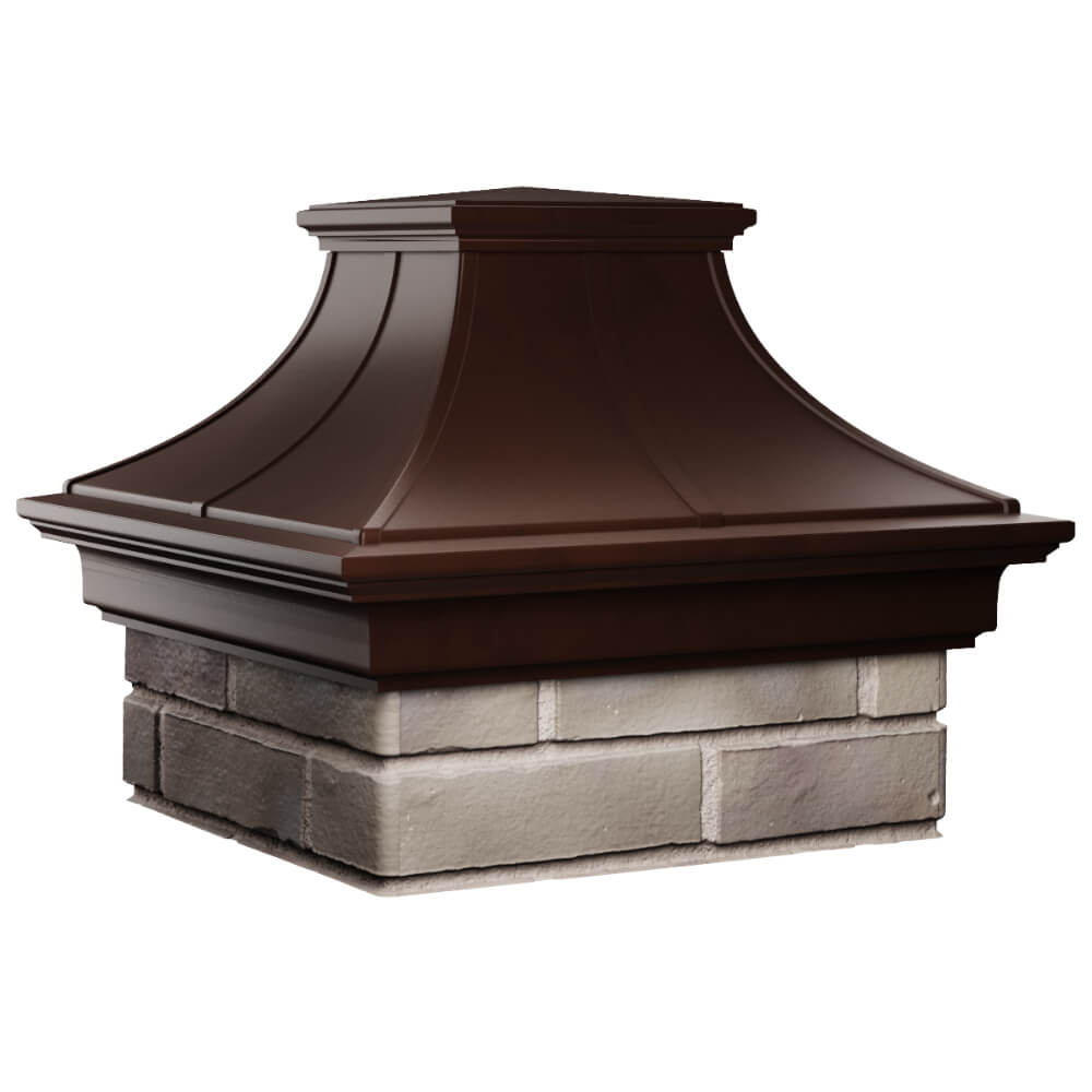 Колпак Zking Монблан Премиум Коричневый на столб 1.5х1.5 кирпича (385х385мм) в Челябинске фото