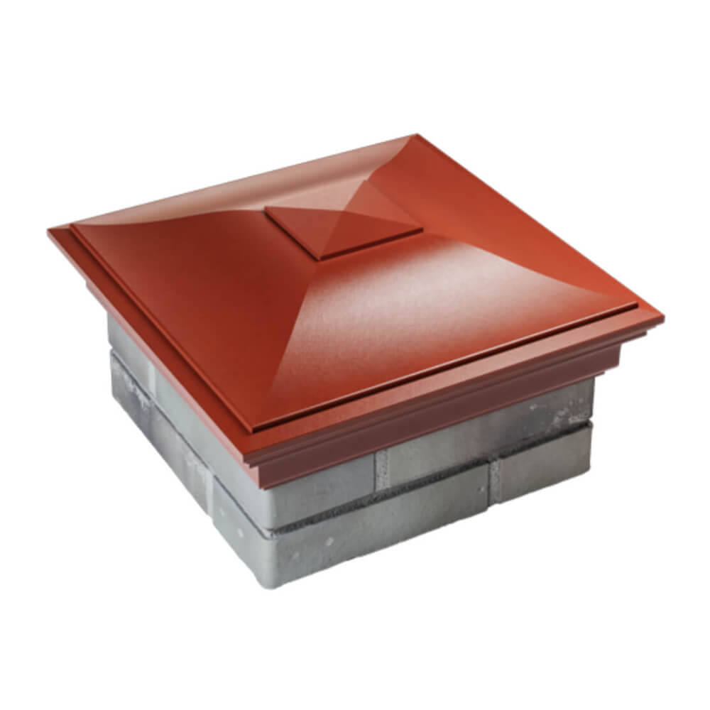 Колпак Zking Монблан Красный на столб 1.5х1.5 еврокирпича 0.7НФ (355х355мм) в Челябинске фото