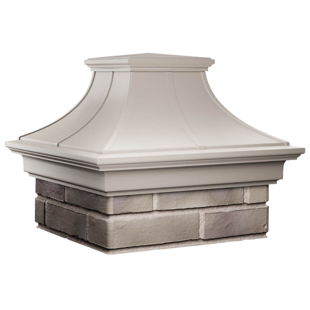 Колпак Zking Монблан Премиум Бежевый на столб 1.5х1.5 кирпича (385х385мм) в Челябинске фото