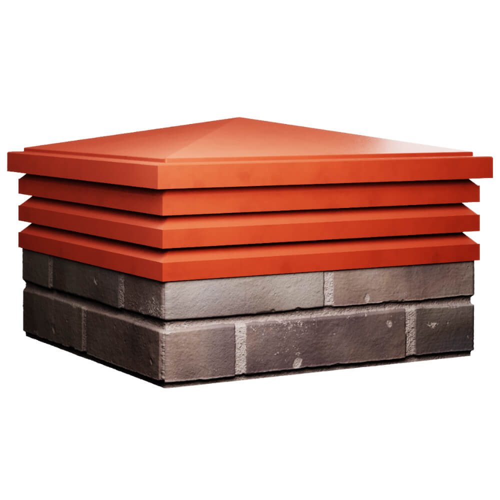 Колпак Zking Бона ХайТек Красный на столб 2х2 кирпича (513х513мм) в Челябинске фото