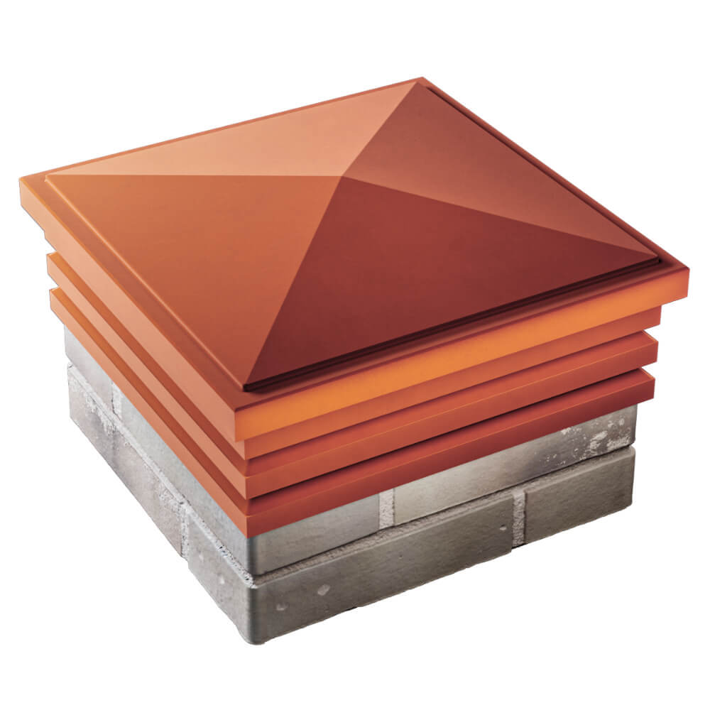 Колпак Zking Бона ХайТек Красный на столб 1.5х1.5 кирпича (385х385мм) в Челябинске фото