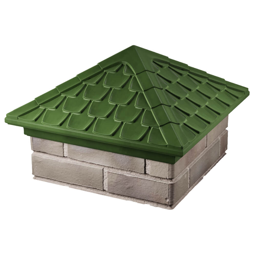 Колпак Zking Эльбрус Зеленый на столб 1.5х1.5 кирпича (385х385мм) в Челябинске фото