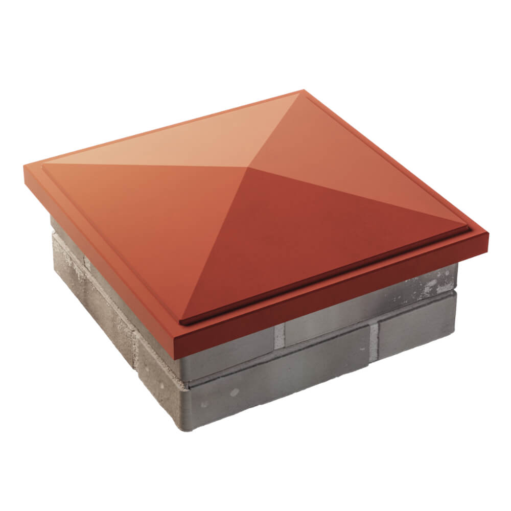 Колпак Zking БонаМоно Красный на столб 1.5х1.5 кирпича (385х385, 400х400мм) в Челябинске фото