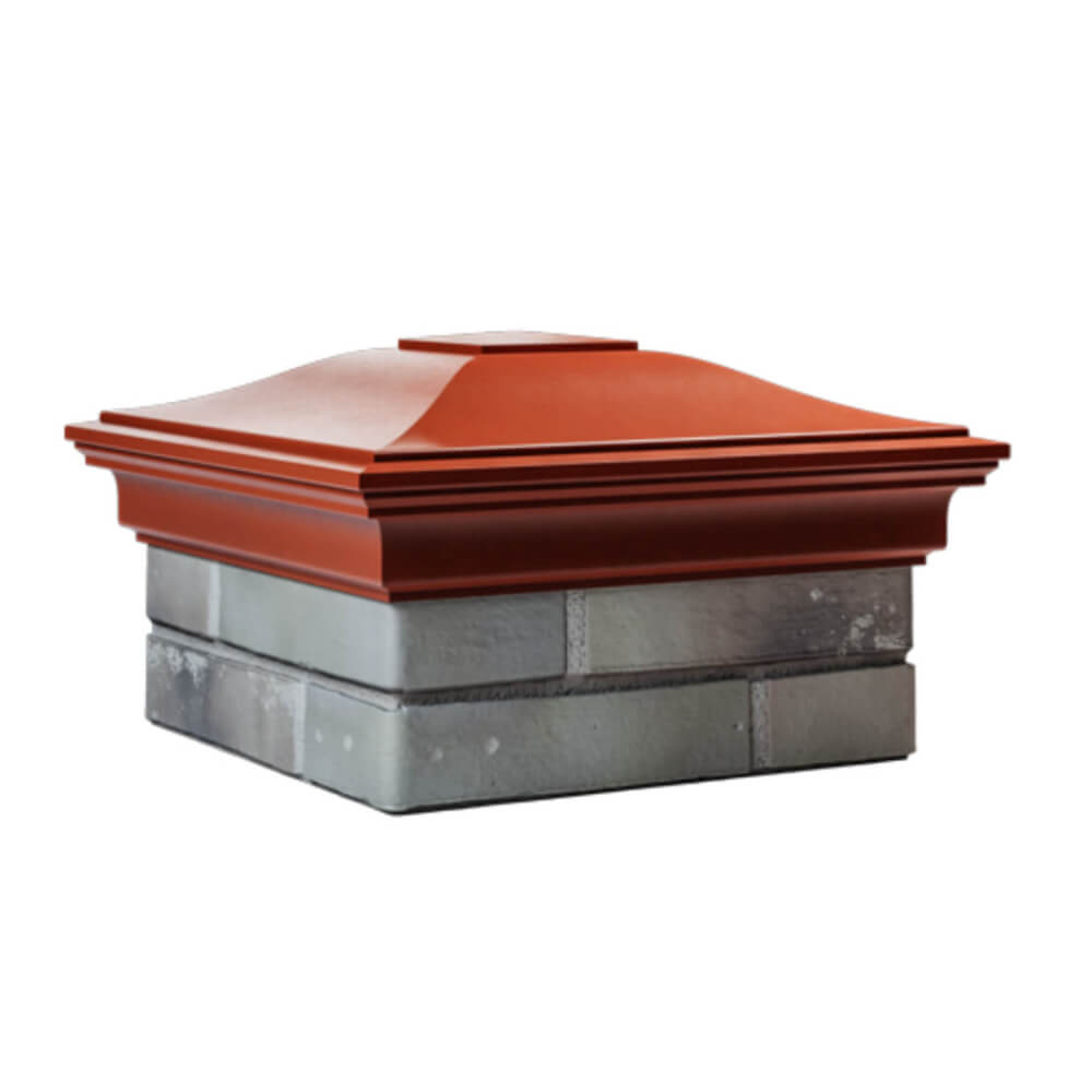 Колпак Zking Монблан Красный на столб 1.5х1.5 еврокирпича 0.7НФ (355х355мм) в Челябинске фото