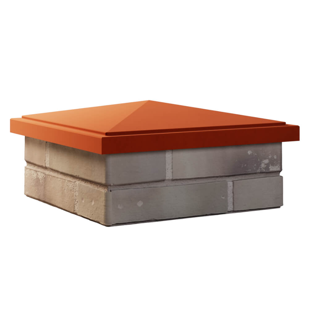 Колпак Zking БонаМоно Красный на столб 1.5х1.5 кирпича (385х385, 400х400мм) в Челябинске фото