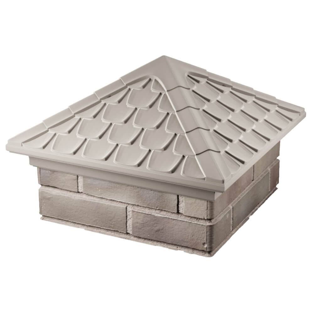 Колпак Zking Эльбрус Бежевый на столб 1.5х1.5 кирпича (385х385мм) в Челябинске фото