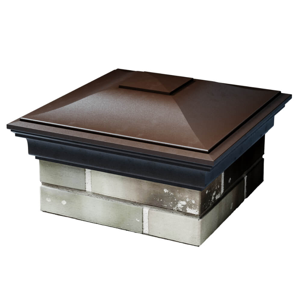 Колпак Zking Монблан Коричневый на столб 1.5х1.5 кирпича (385х385мм) в Челябинске фото